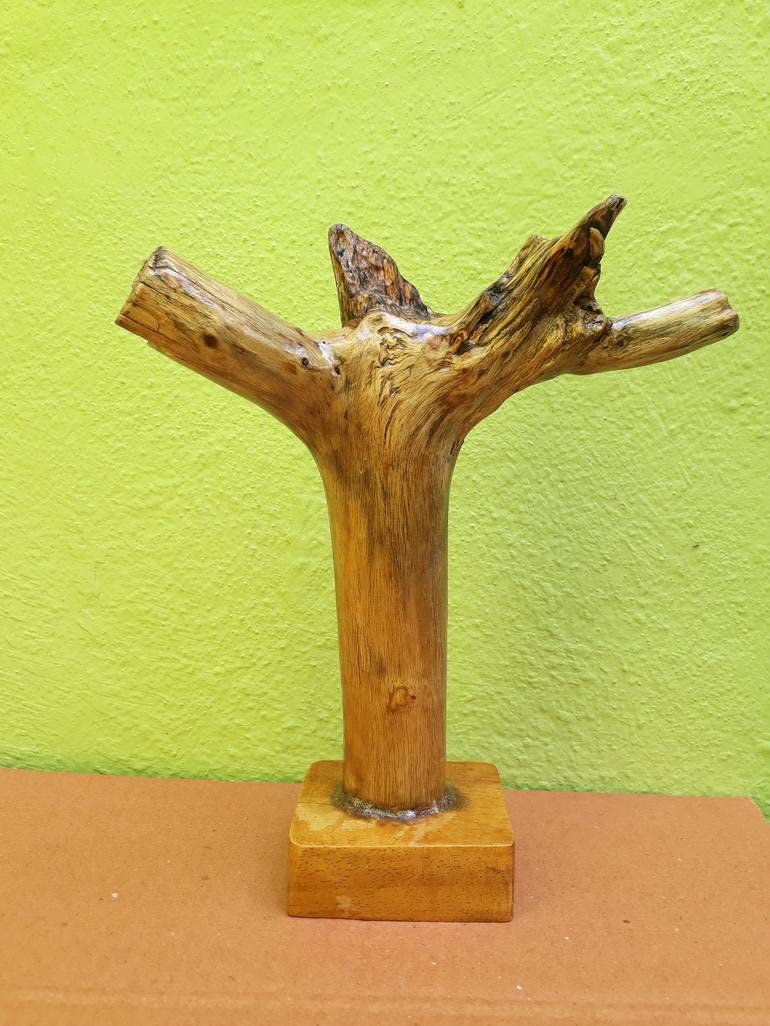 Driftwood Sculpture Cross  25 Cm Height