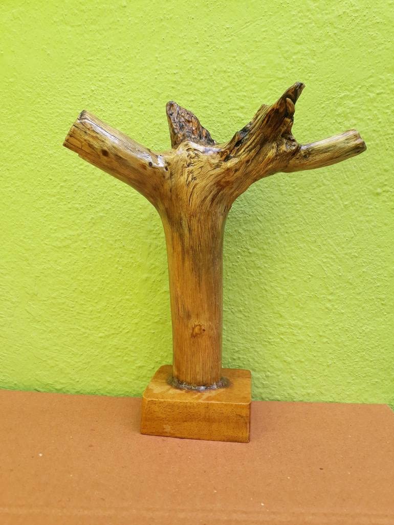 Driftwood Sculpture Cross  25 Cm Height