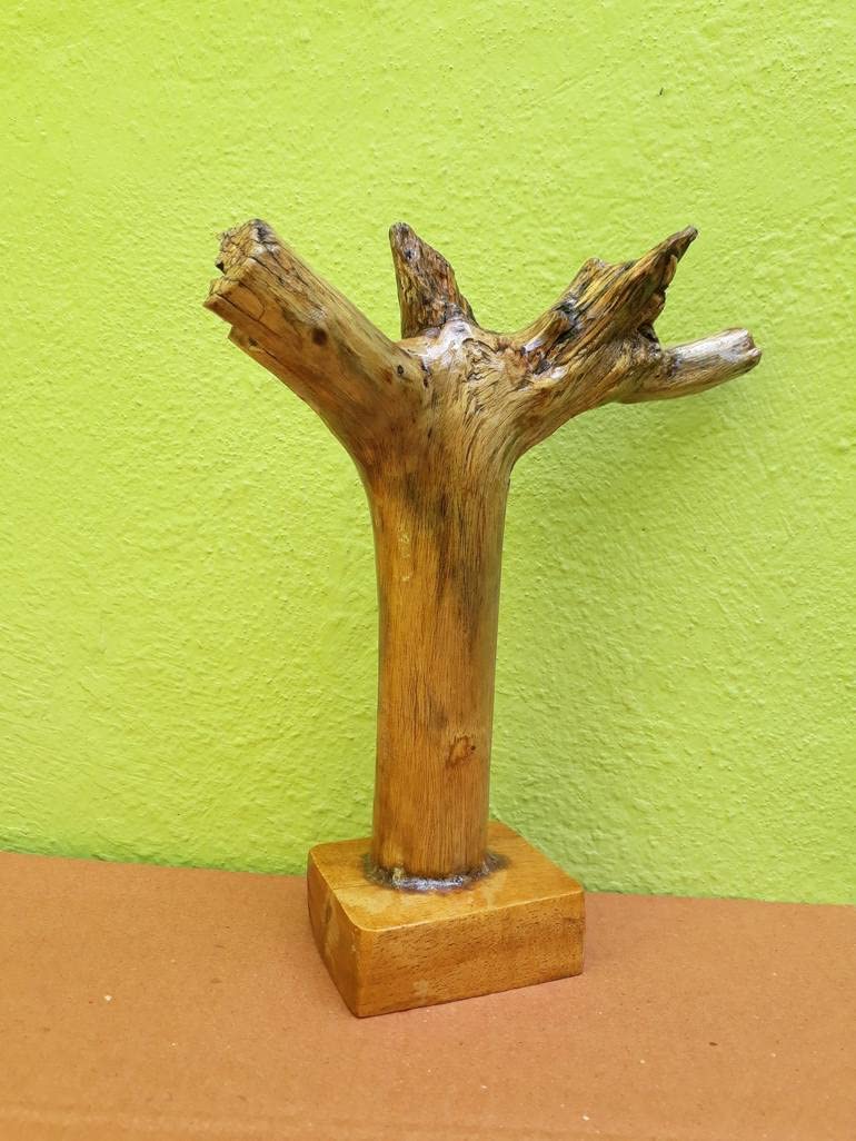 Driftwood Sculpture Cross  25 Cm Height