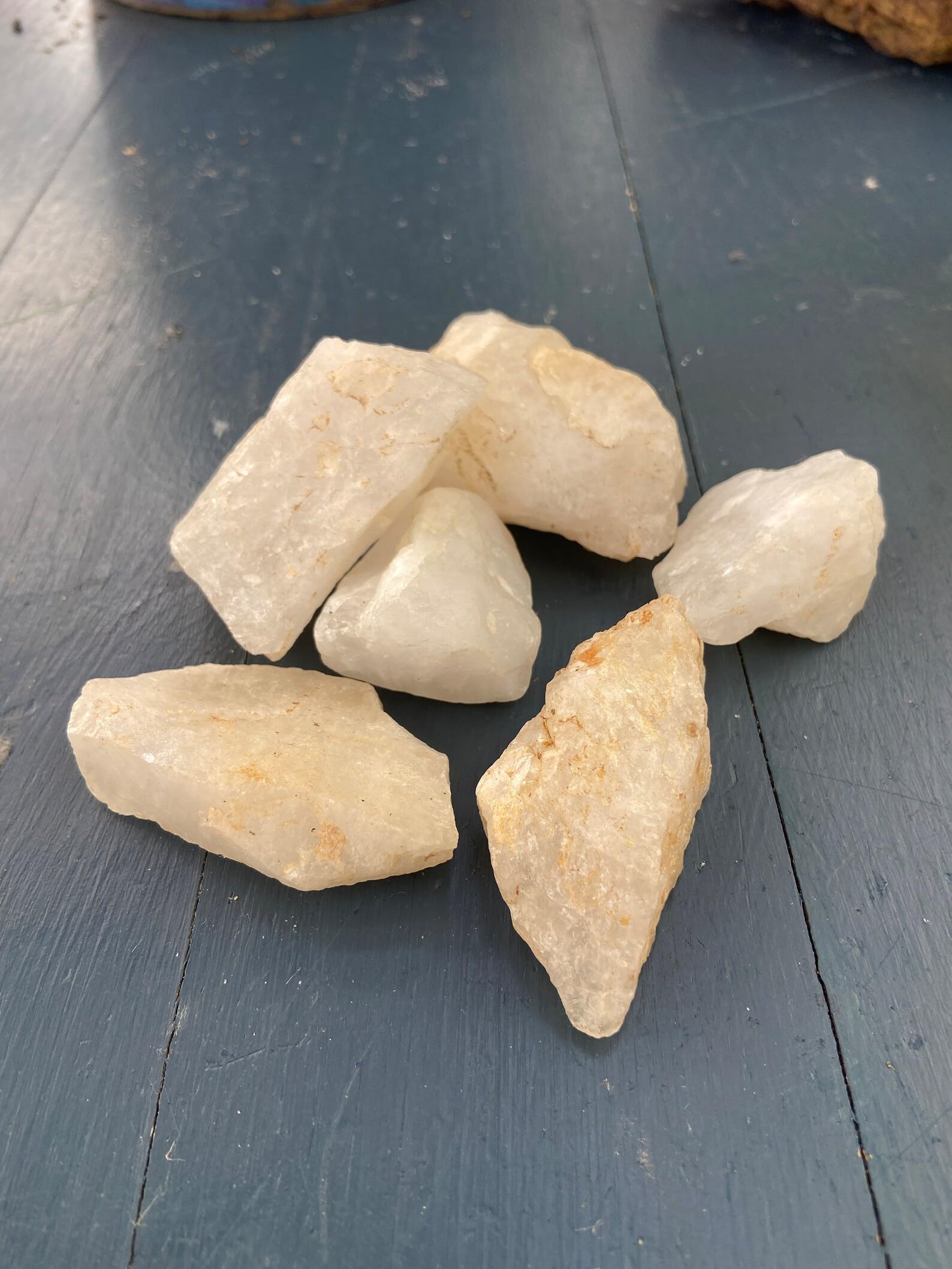 Raw Rough Stone White Quartz 100 gm Natural Healing Crystal Chakra Balancing Vastu Stone 3 Pieces