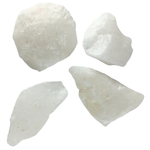 Raw Rough Stone White Quartz 100 gm Natural Healing Crystal Chakra Balancing Vastu Stone 3 Pieces