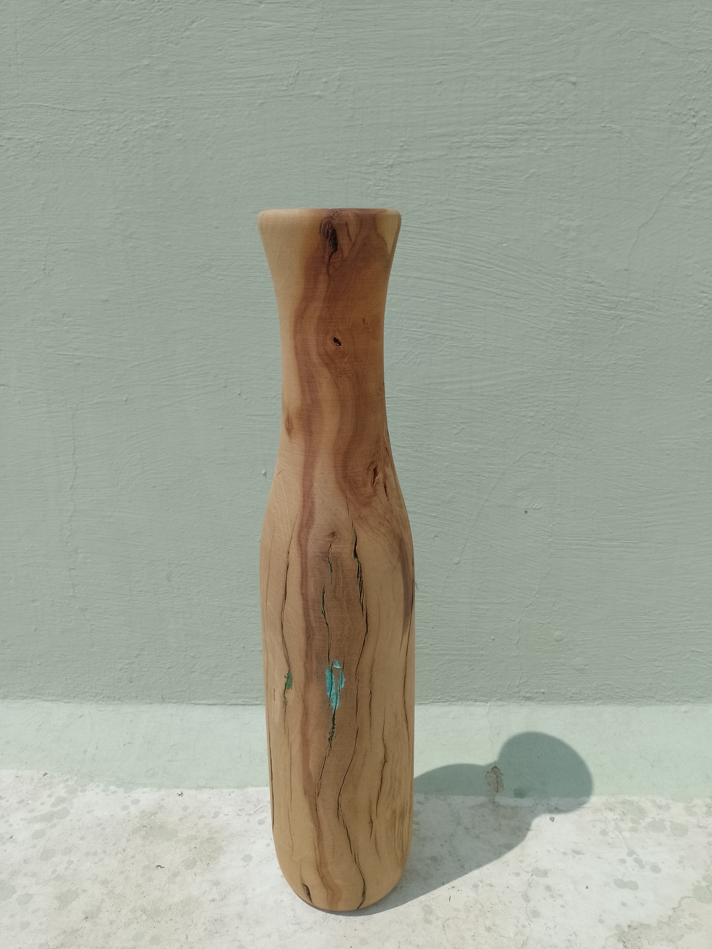 Handcrafted Rustic Wooden Vase Made of Mysore Vengai vintage wood 