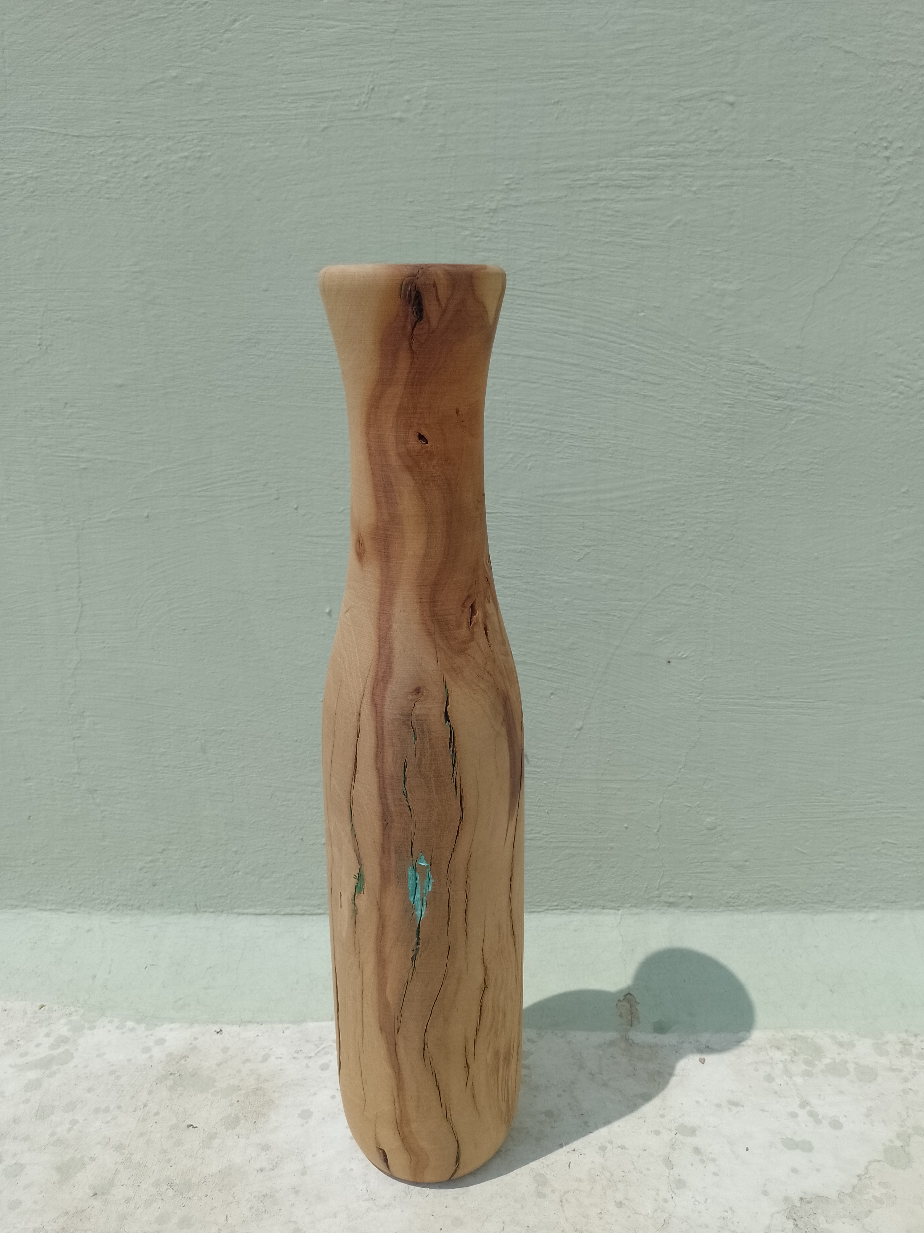 Handcrafted Rustic Wooden Vase Made of Mysore Vengai vintage wood 