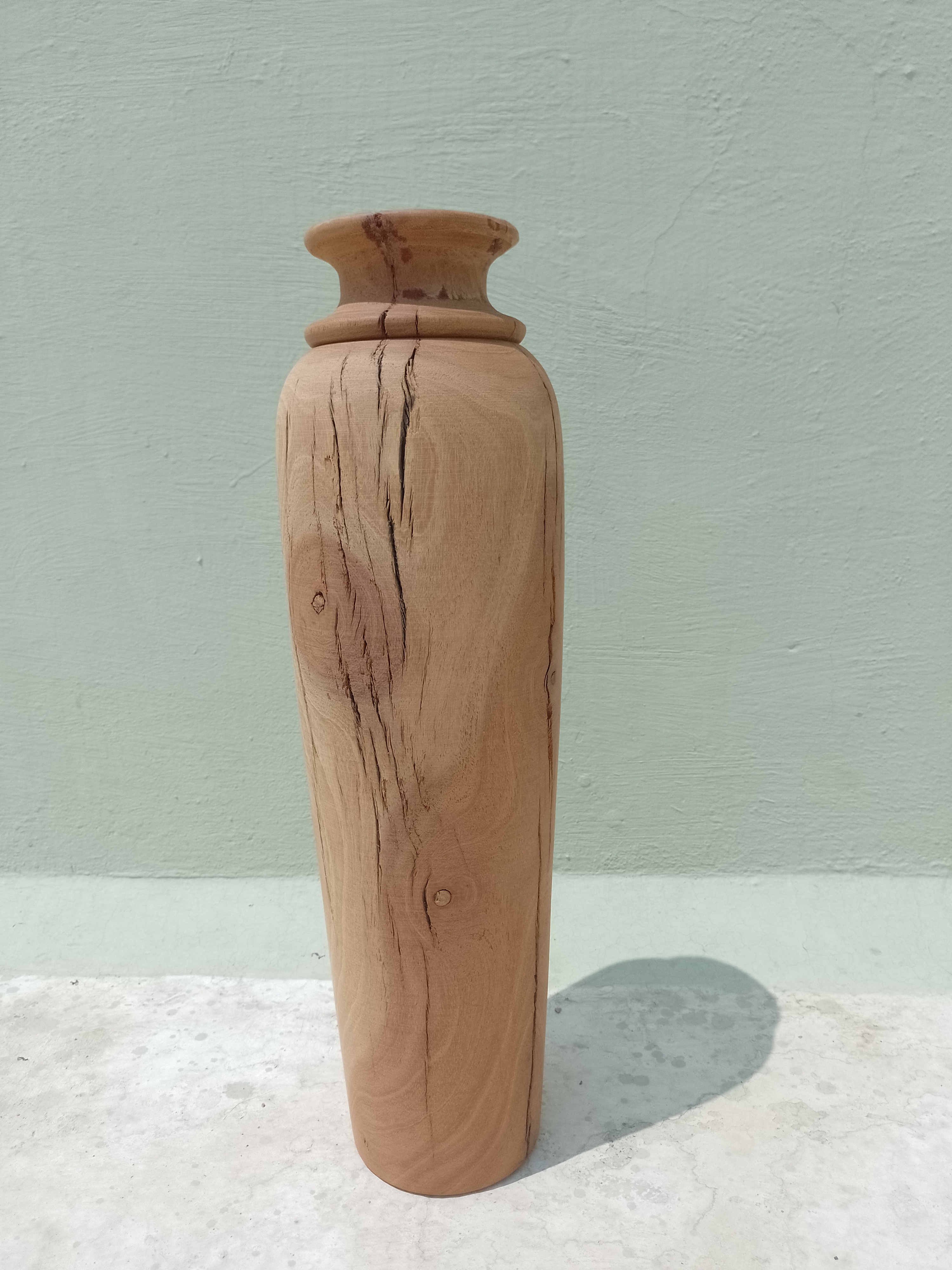 Handcrafted Rustic Wooden Vase Made of Mysore Vengai vintage wood 