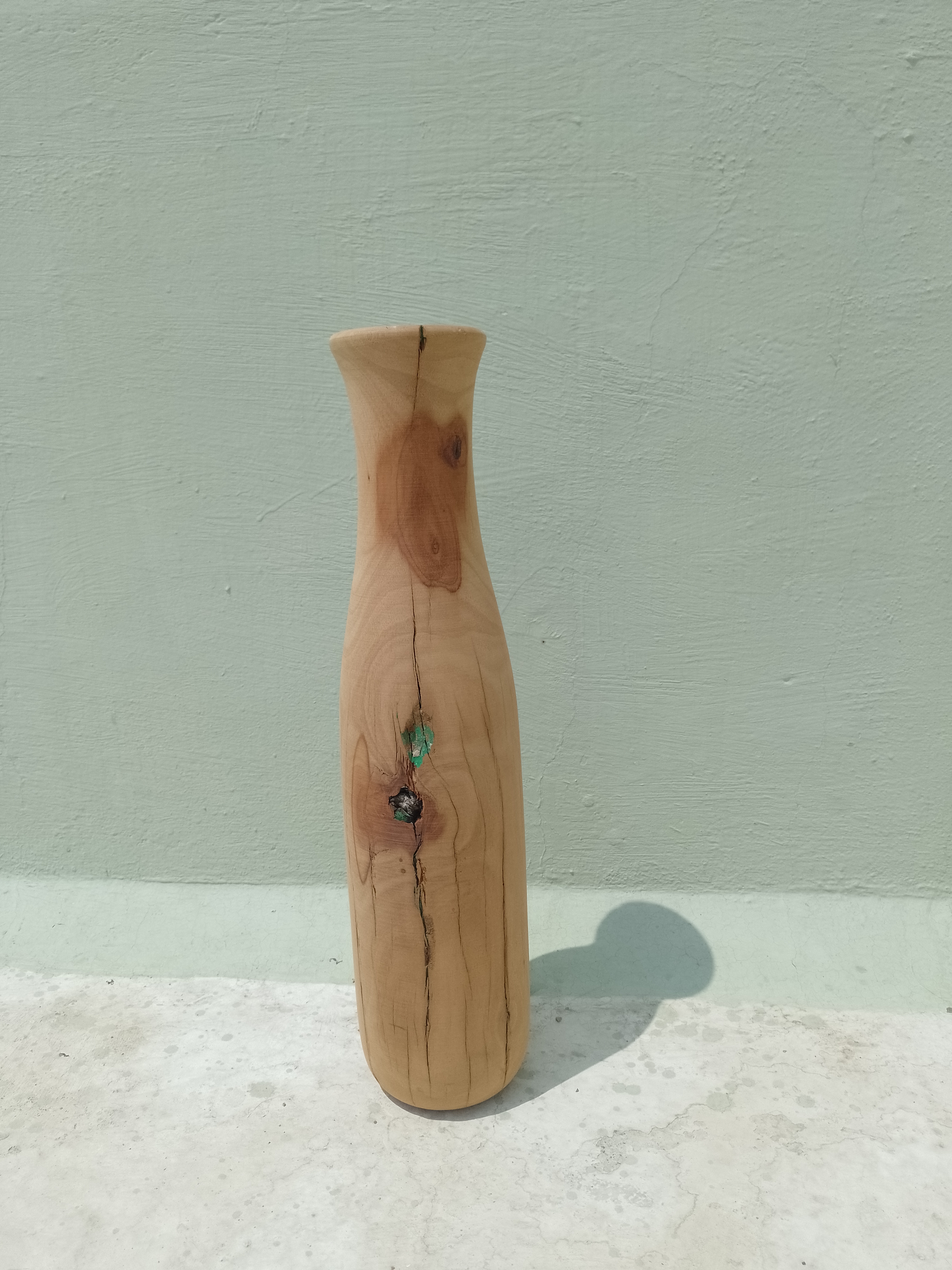 Handcrafted Rustic Wooden Vase Made of Mysore Vengai vintage wood 