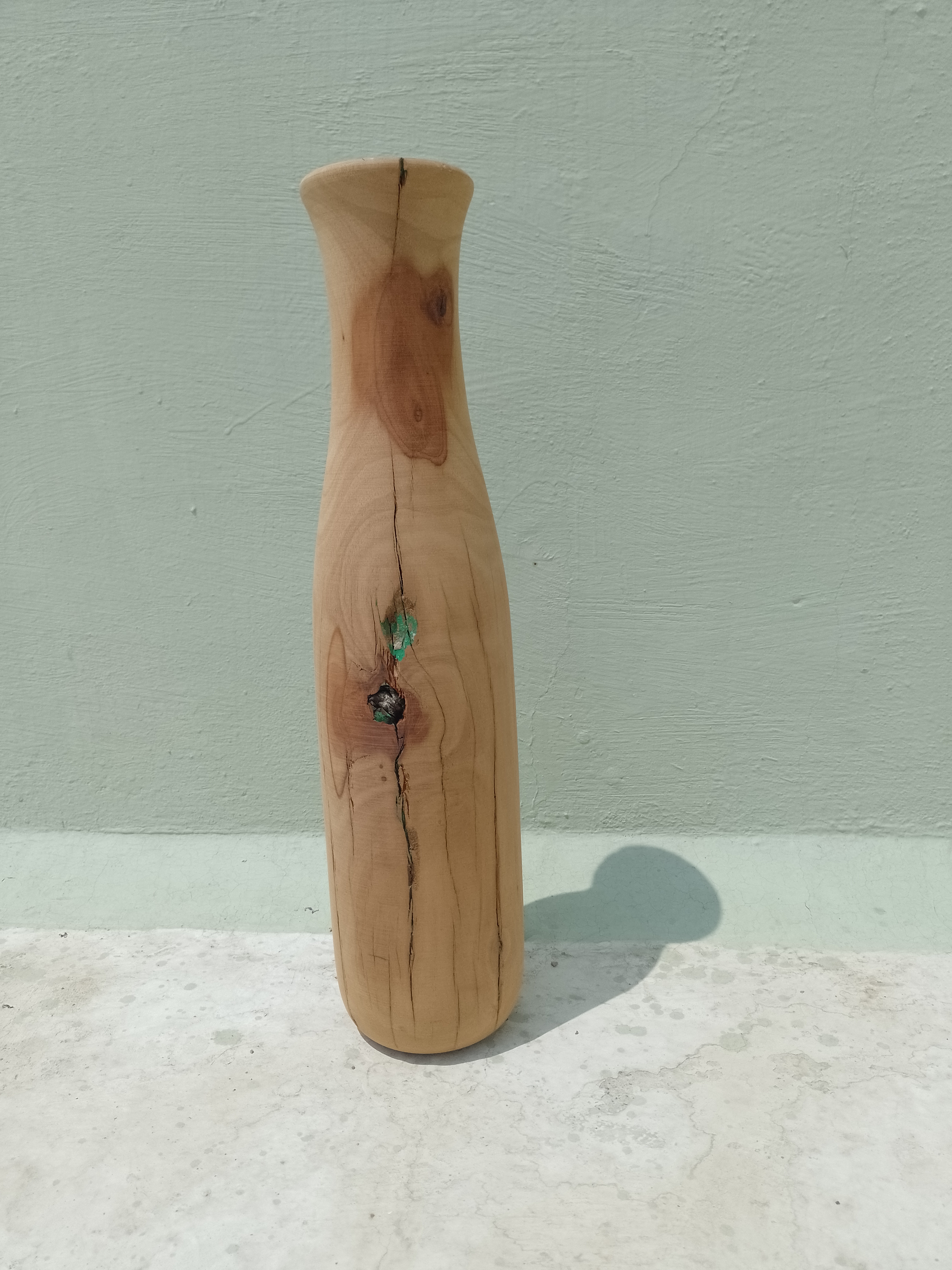 Handcrafted Rustic Wooden Vase Made of Mysore Vengai vintage wood 