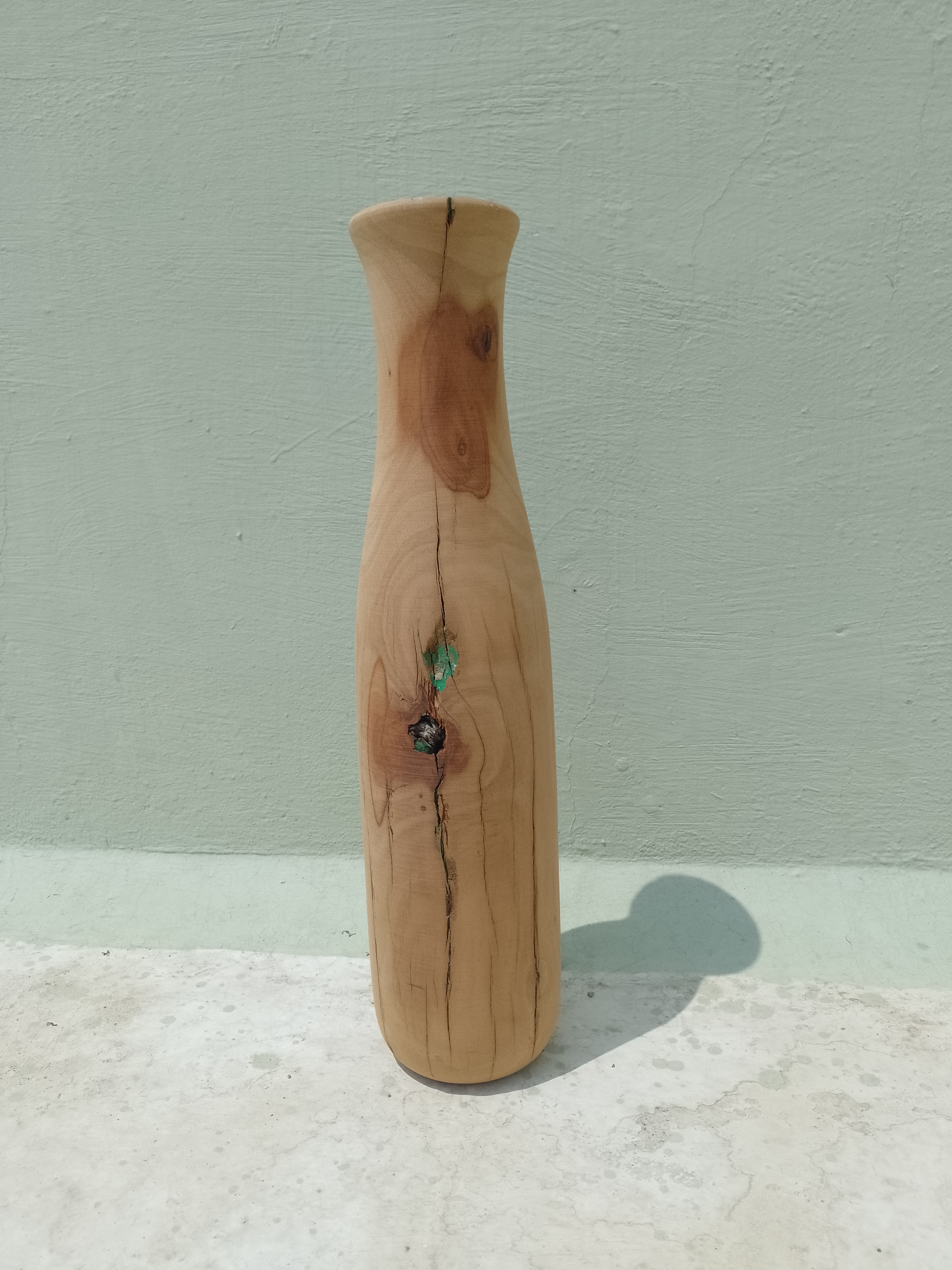 Handcrafted Rustic Wooden Vase Made of Mysore Vengai vintage wood 