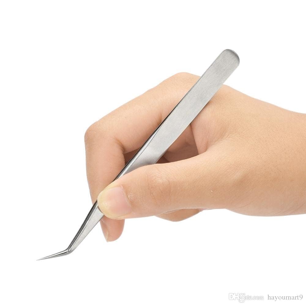 Aquairum Tweezer Aquarium Maintenance Tool For Small Fish Tanks -Two Tweezers BEND/STRAIGHT Leveler Live Plants Grass Stainless Steel 15CM