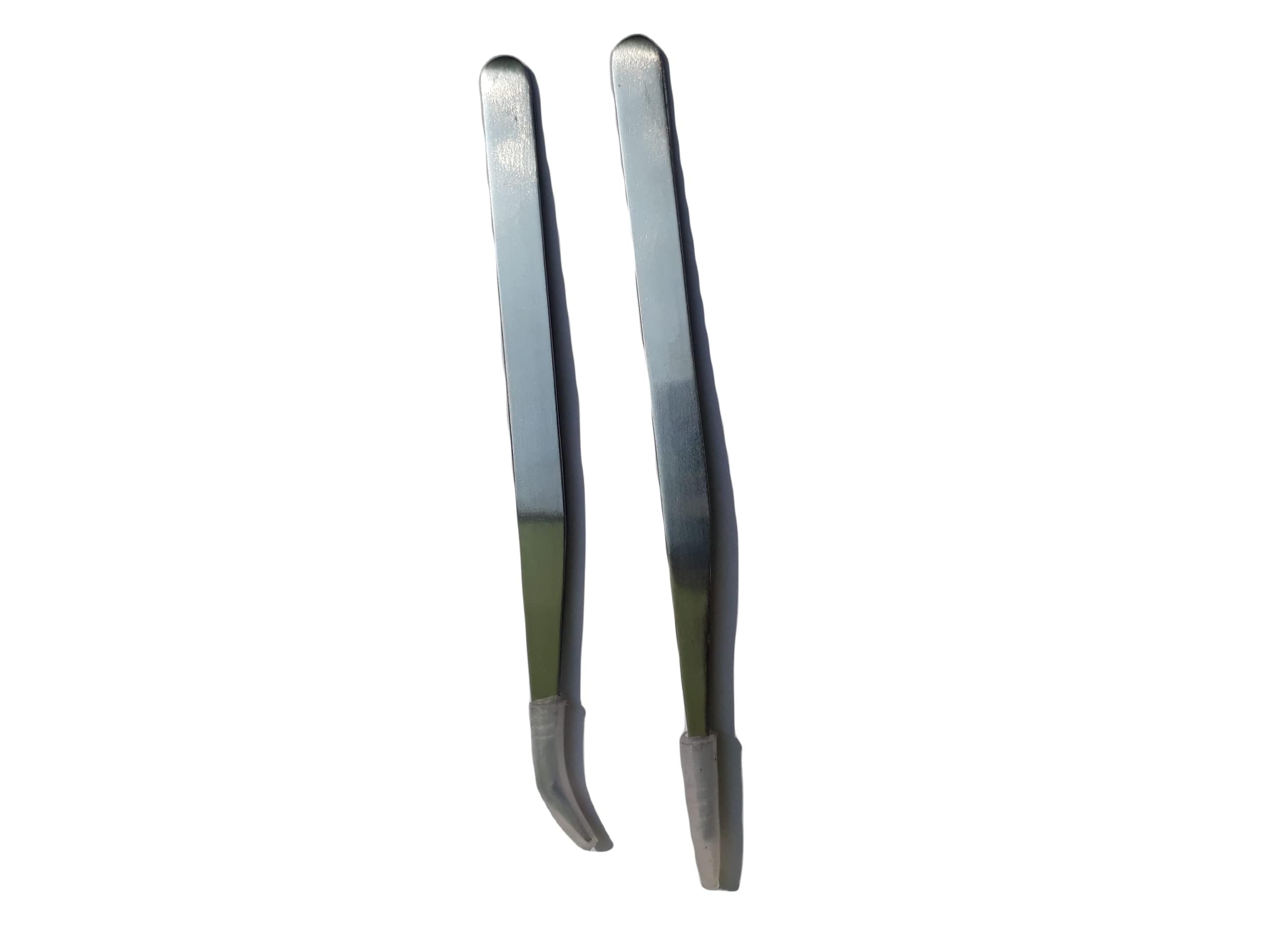 Aquairum Tweezer Aquarium Maintenance Tool For Small Fish Tanks -Two Tweezers BEND/STRAIGHT Leveler Live Plants Grass Stainless Steel 15CM