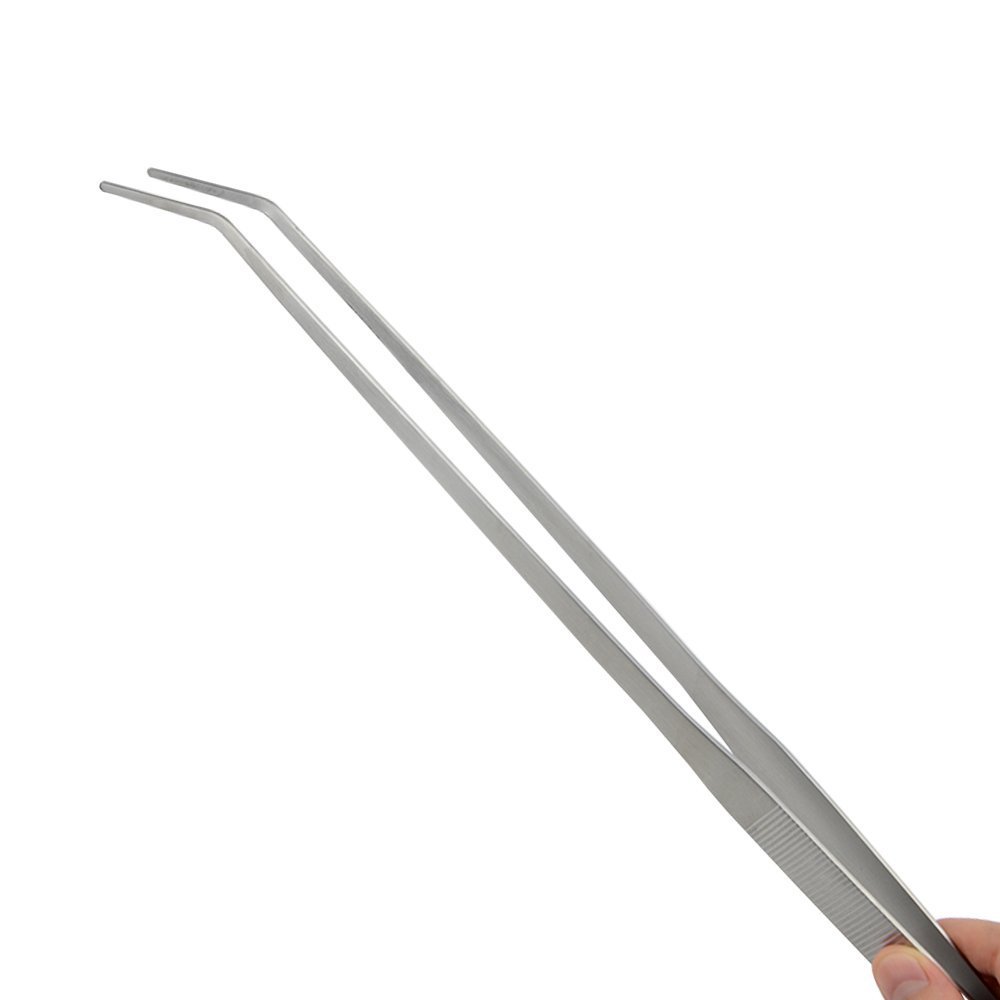 Stainless Steel Bend aquarium Tweezers 34 cm long 