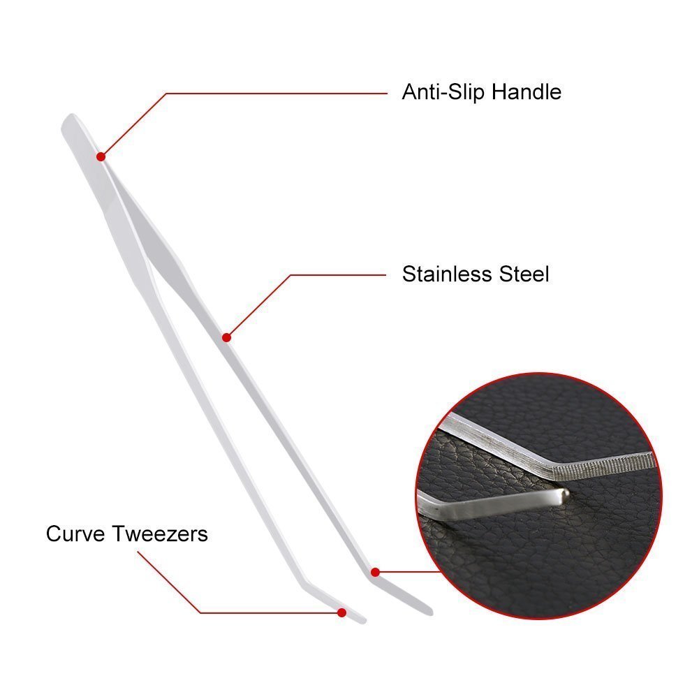 Stainless Steel Bend aquarium Tweezers 34 cm long 
