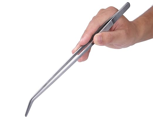 Stainless Steel Bend aquarium Tweezers 34 cm long 