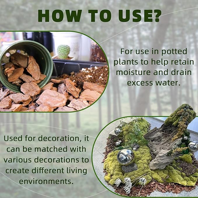 Organic Mixed Size Teak tree Bark for Plants, Root Development of Orchid Plants and Garden Soil Amendment 1 Packet