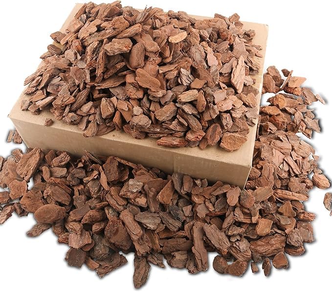 Organic Mixed Size Teak tree Bark for Plants, Root Development of Orchid Plants and Garden Soil Amendment 1 Packet