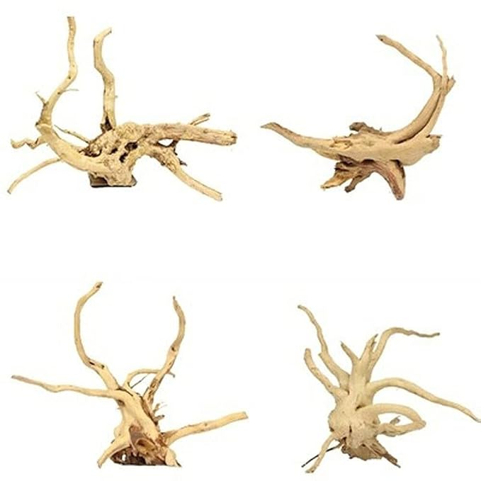 1Pcs Small 5to 8 Inches Natural Driftwood Aquarium Decoration Retro Style Tree Root Design Display (Random Shape)