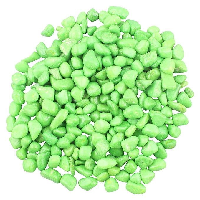 Artificial Decorative Aquarium Green Pebbles  (Light Green 1 Kg)