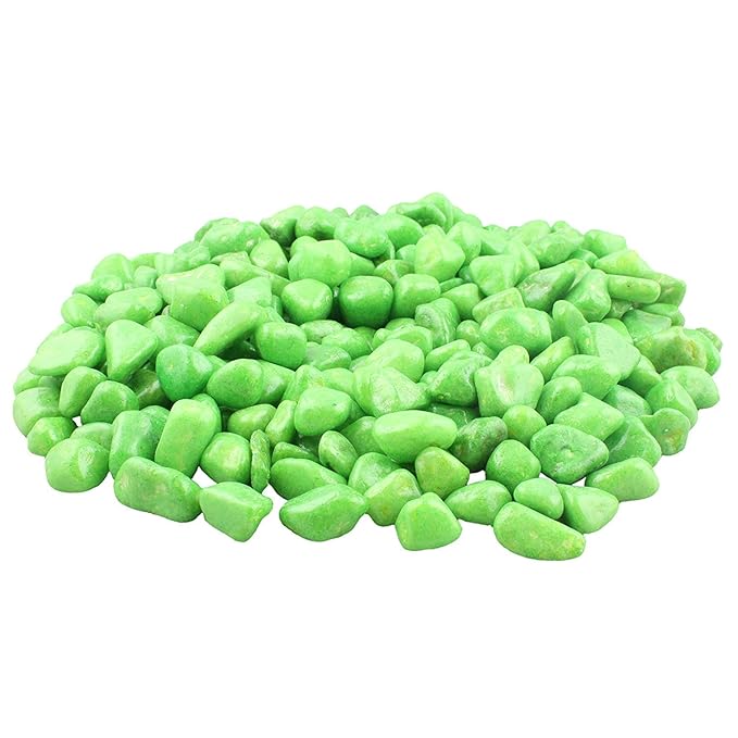 Artificial Decorative Aquarium Green Pebbles  (Light Green 1 Kg)