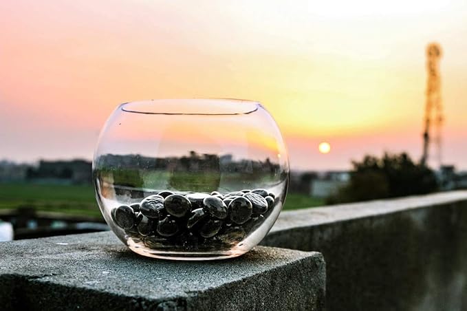 Small Black Pebbles for Decoration - Pebbles for Plants Pots - Pebbles for Garden, Fish Tank Aquarium, Table, Vase Fillers (1 Kg, Black Stones