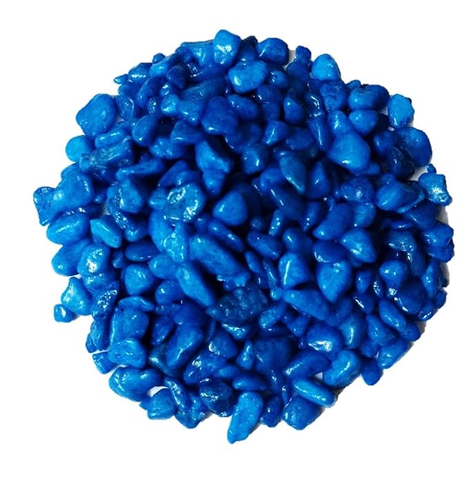 Artificial Blue Decorative Pebbles for Aquairum 1 KG 