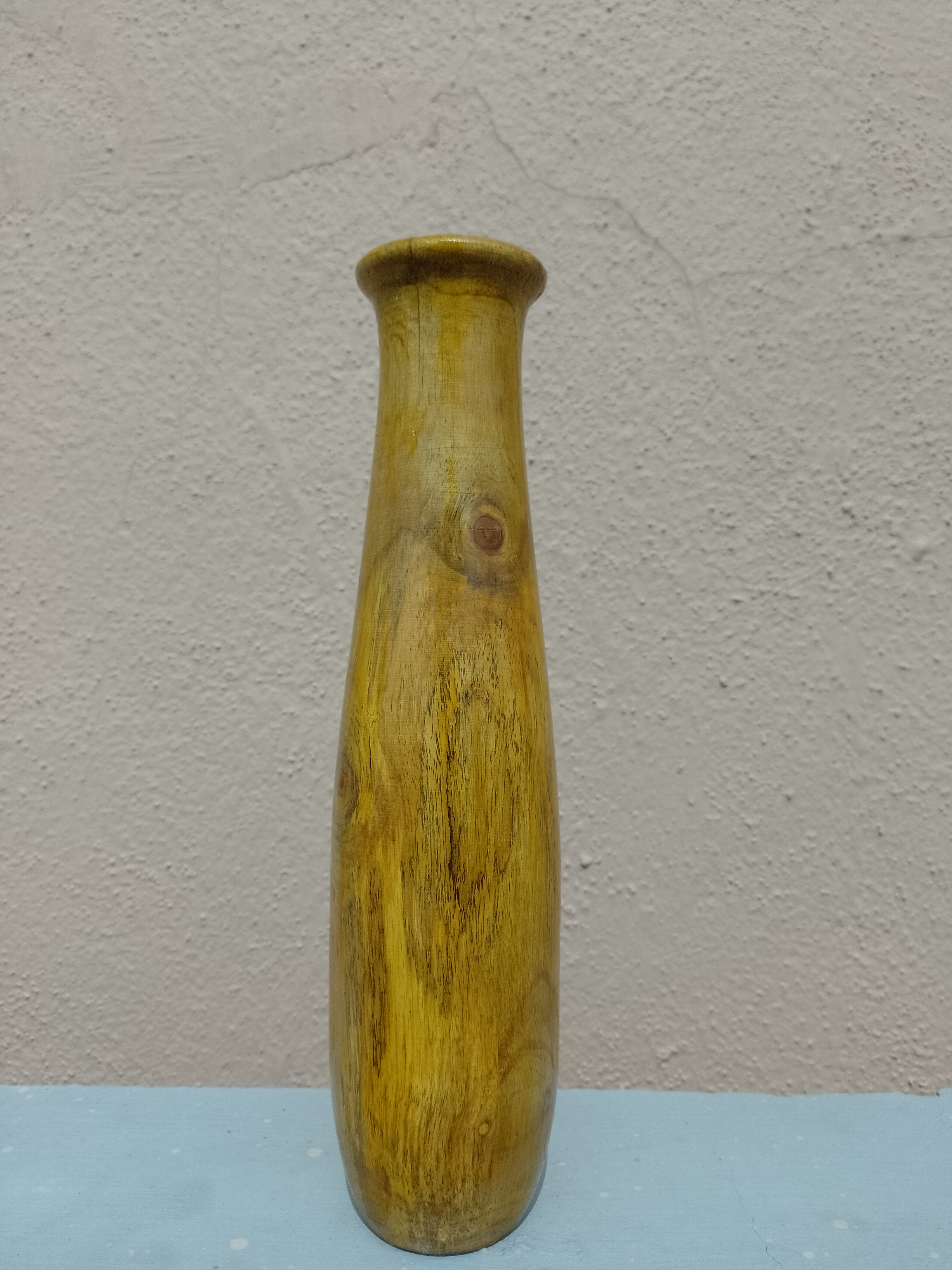 Handcrafted Teak Wooden Flower Vase  29 Cm Height (Only for Vase)