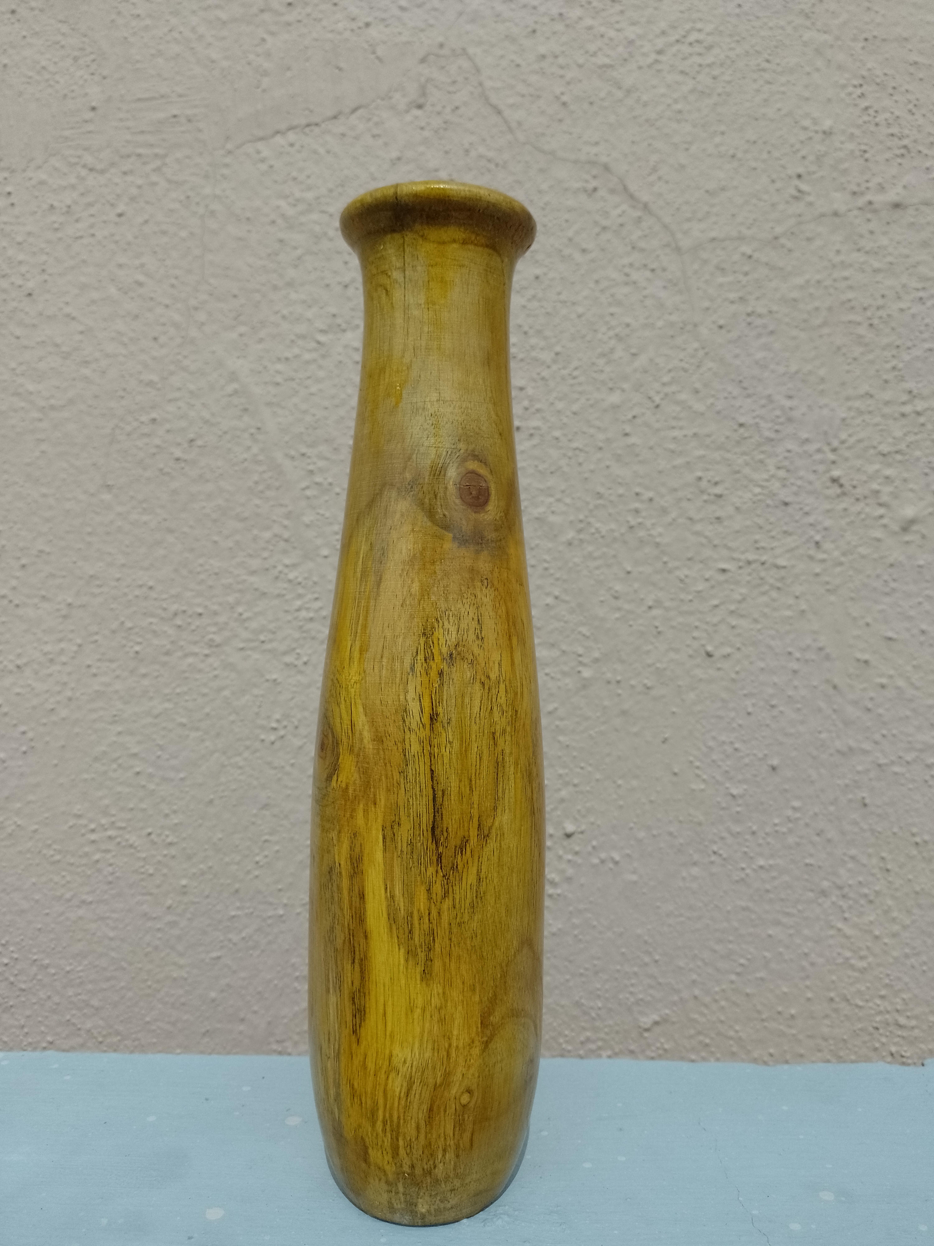 Handcrafted Teak Wooden Flower Vase  29 Cm Height (Only for Vase)