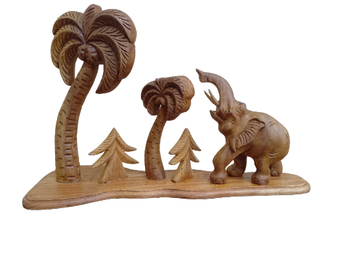 Hand-Carved Wooden Sculpture (Teak Wood) 