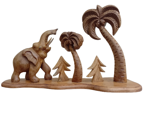 Hand-Carved Wooden Sculpture (Teak Wood) 