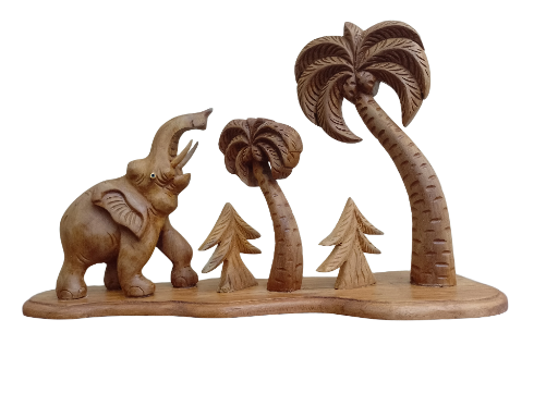 Hand-Carved Wooden Sculpture (Teak Wood) 