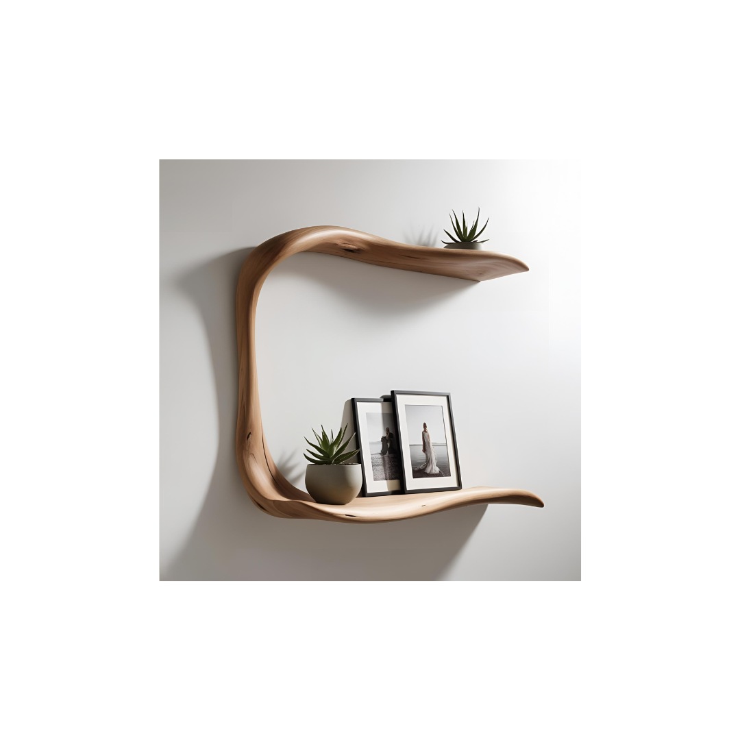 Modern Wooden Wall Shelf 50 Cm Long 