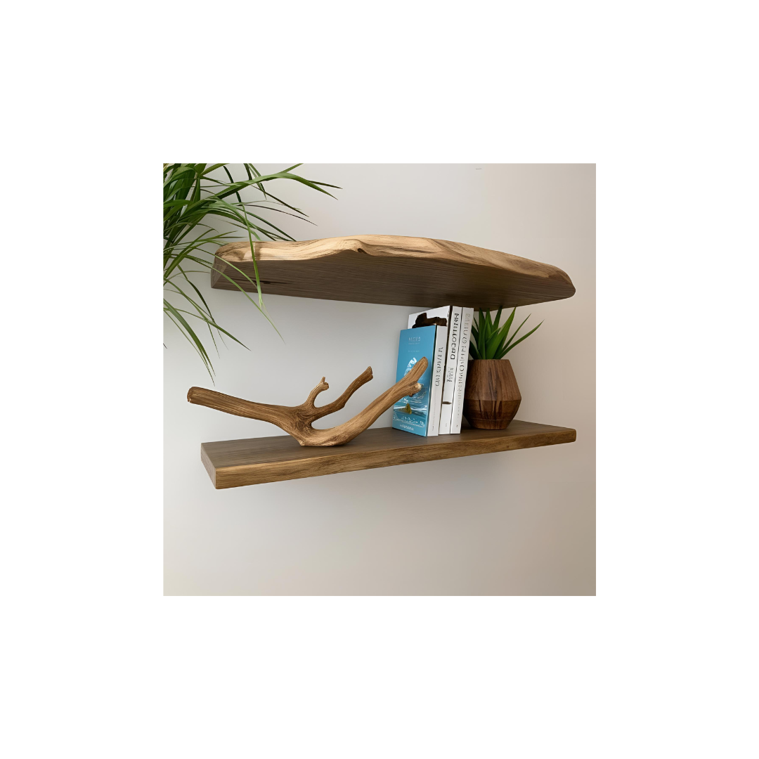 Wooden Wall Shelf Set 50 Cm long 