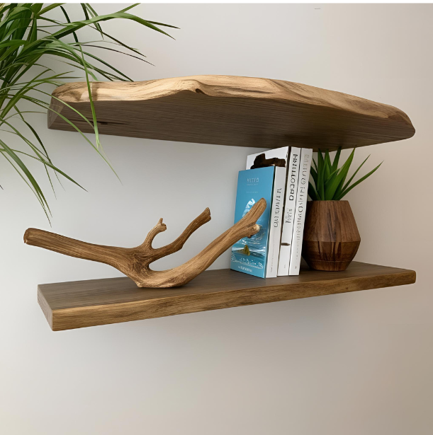 Wooden Wall Shelf Set 50 Cm long 