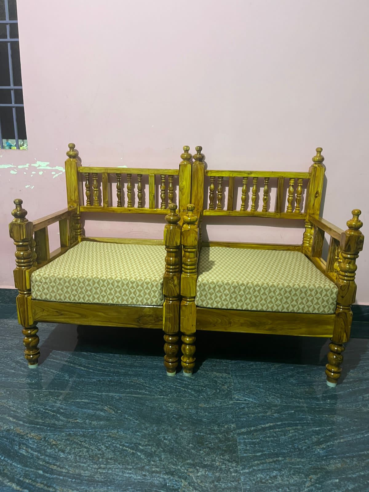 Wooden Loveseat Fair chair Teak wood 