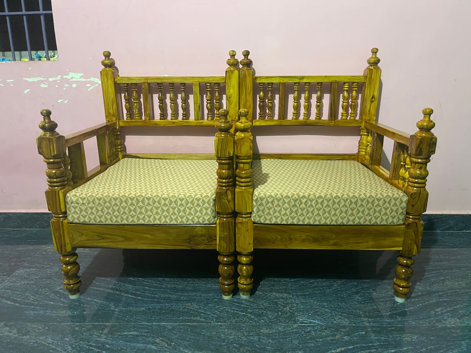 Wooden Loveseat Fair chair Teak wood 