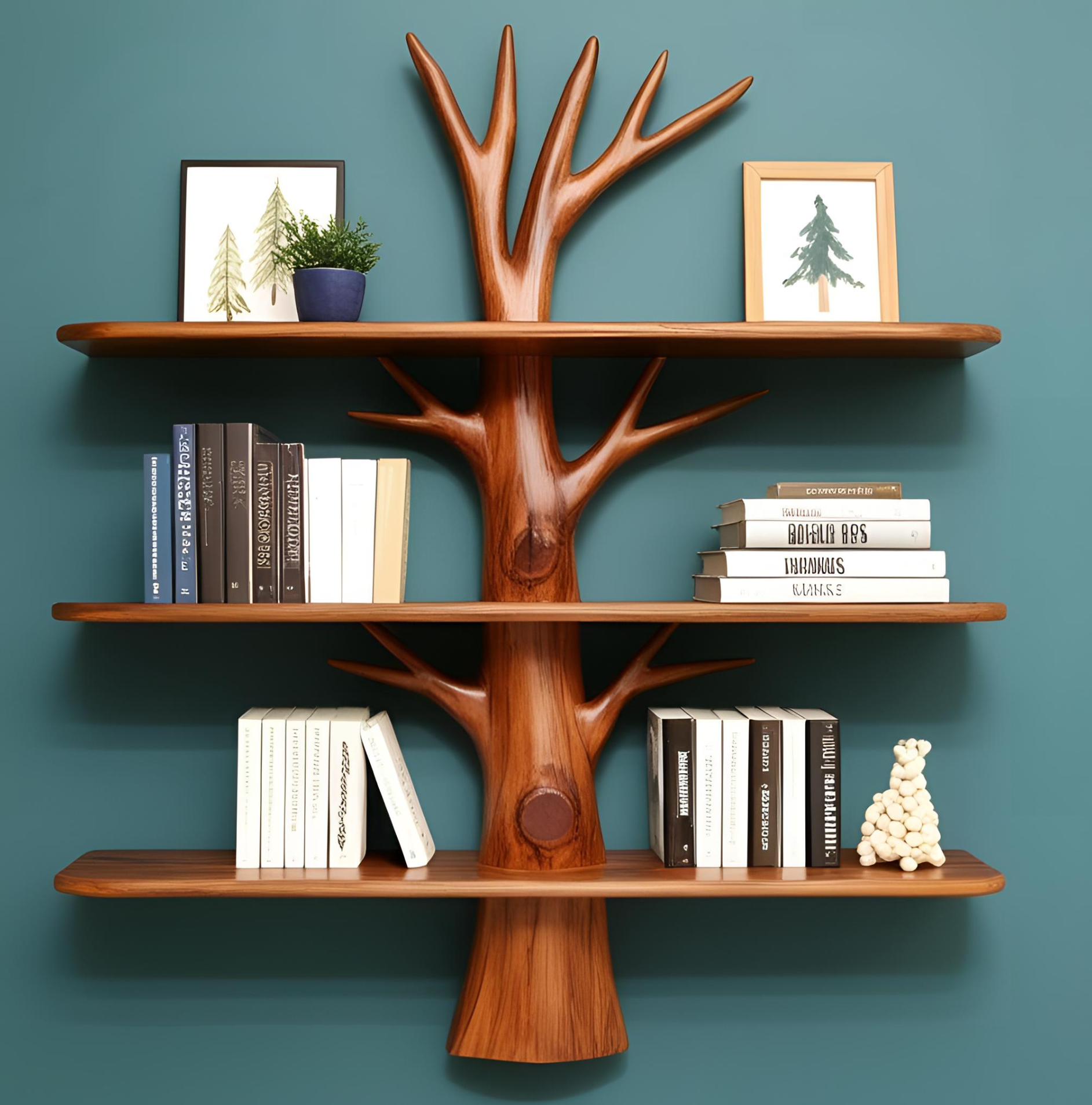 Tree Shaped Wooden Bookshelf-Custom order available in variable sizes 