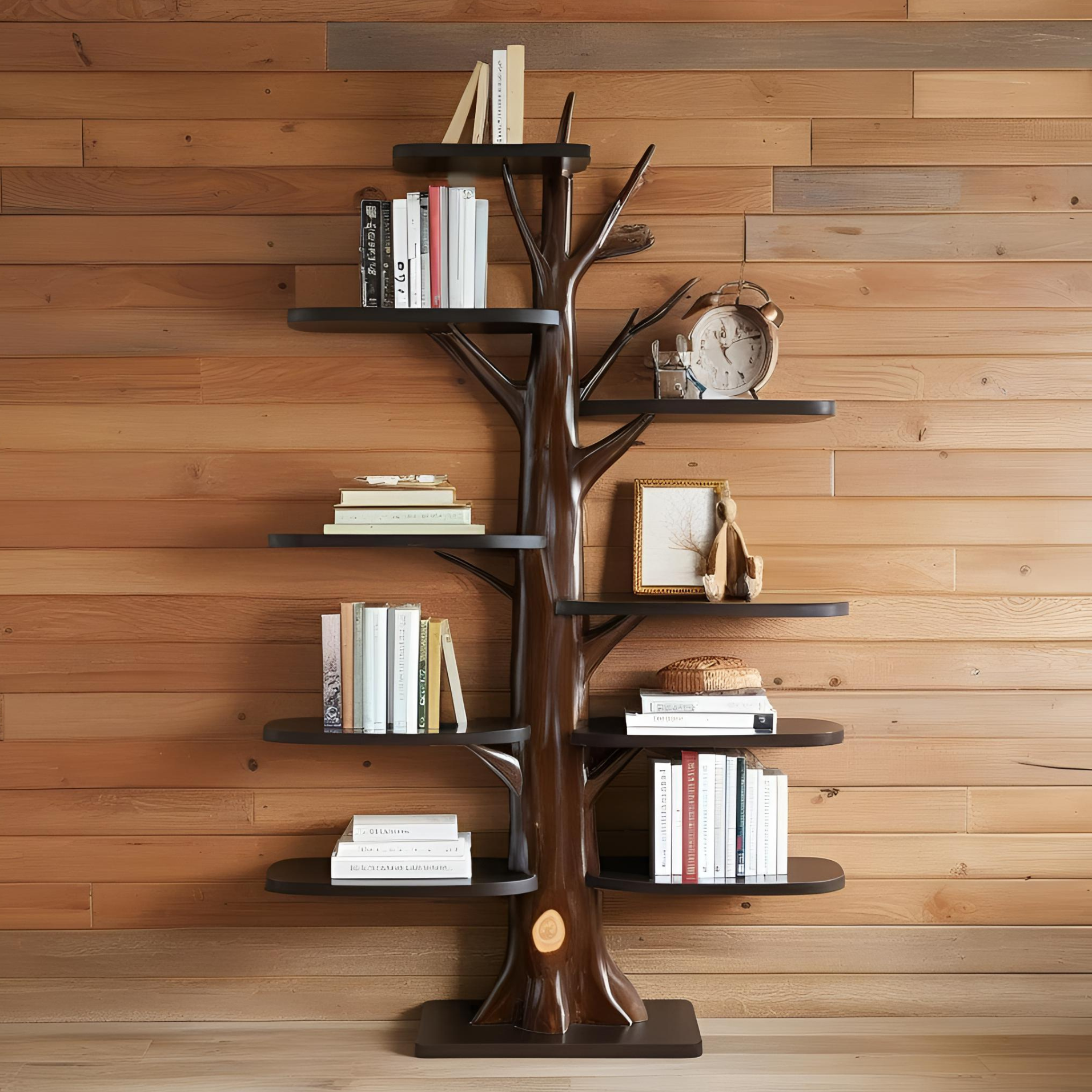 Tree Wooden Bookshelf-Available in various sizes and finishes-Custom order work 