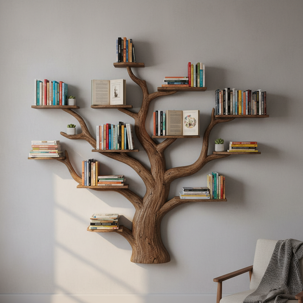 Crafted Tree Shaped Bookshelf