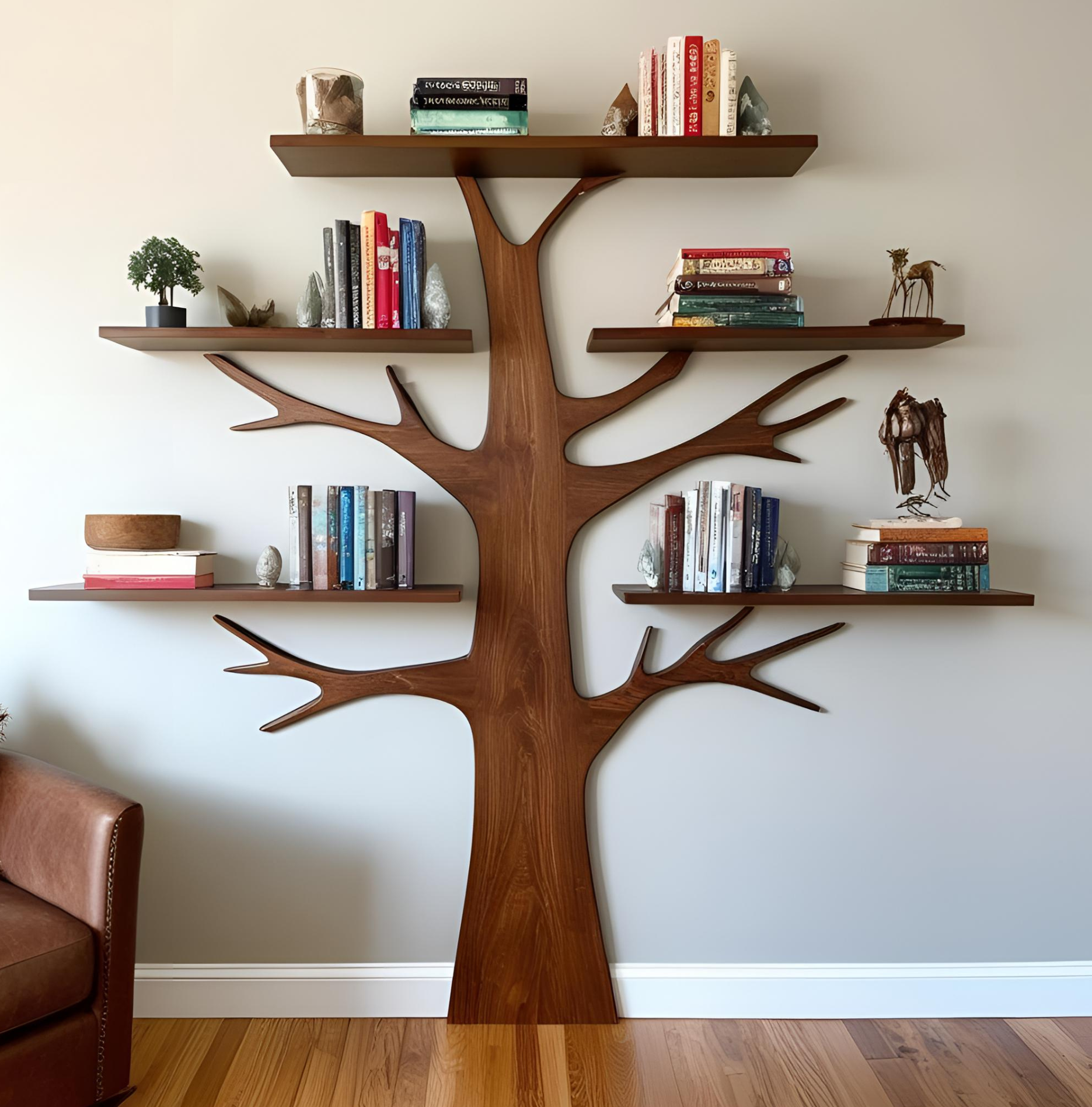 Tree Shaped Wooden Bookshelf-Custom order available in variable sizes