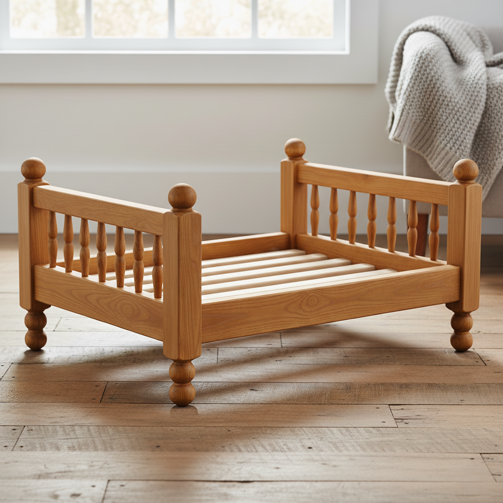 Teak Wooden Pet Bed 