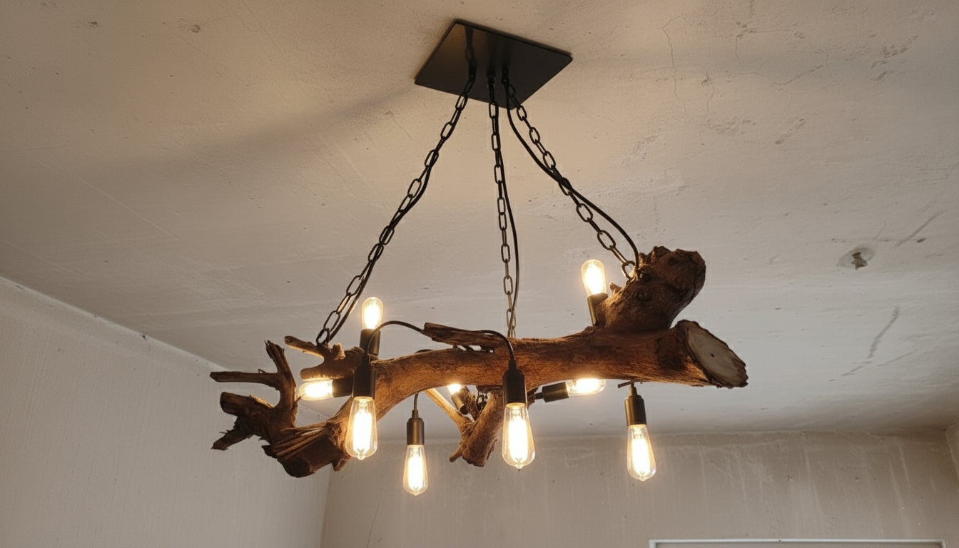 Rustic Wood Branch Chandelier