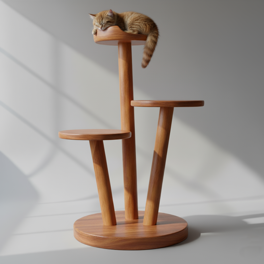 Modern Wooden Cat Tree