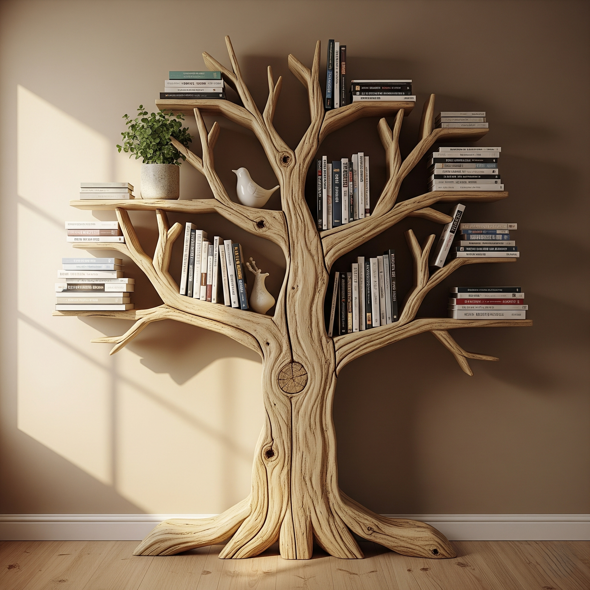 Tree Shaped Wooden Bookshelf-Custom order available in variable sizes