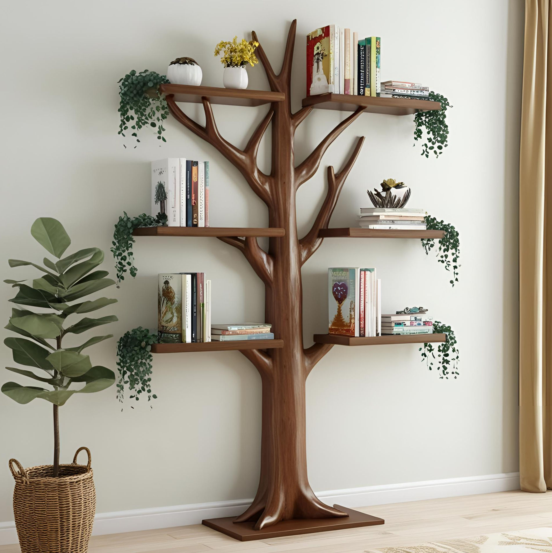 Tree Shaped Wooden Bookshelf-Custom order available in variable sizes