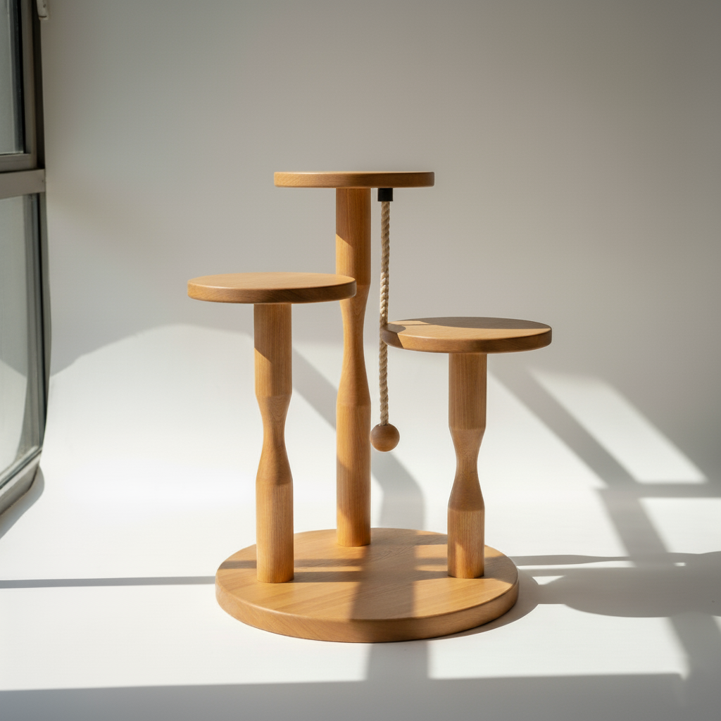 Modern Wooden Cat Tree without cushion