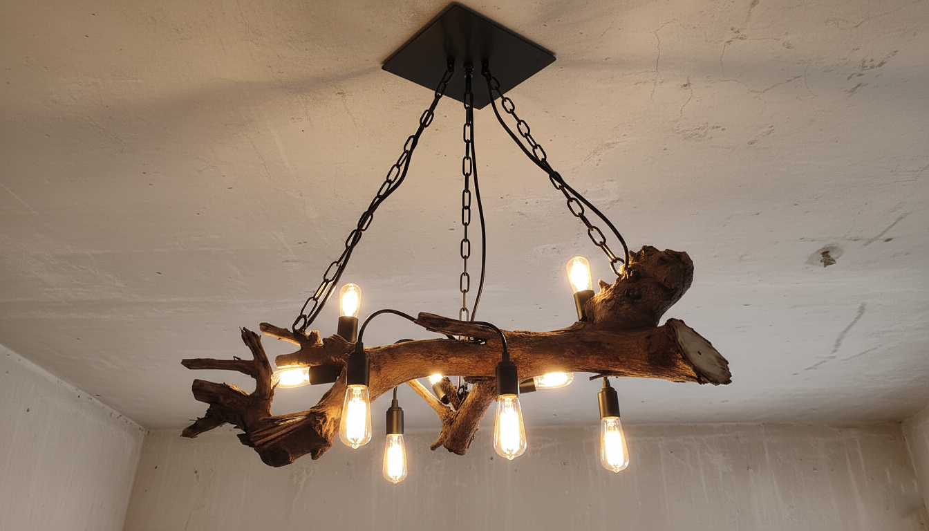 Rustic Wood Branch Chandelier