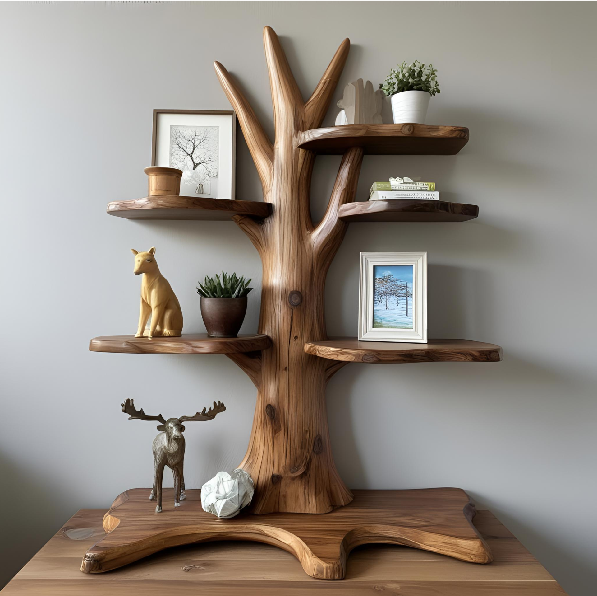 Tree Shaped Wooden Bookshelf-Custom order available in variable sizes