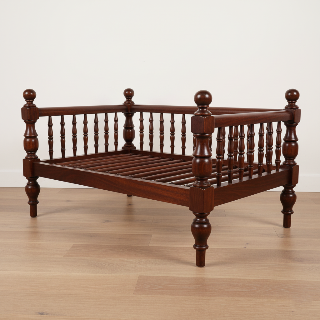 Vintage Wooden Pet Bed without cushion 