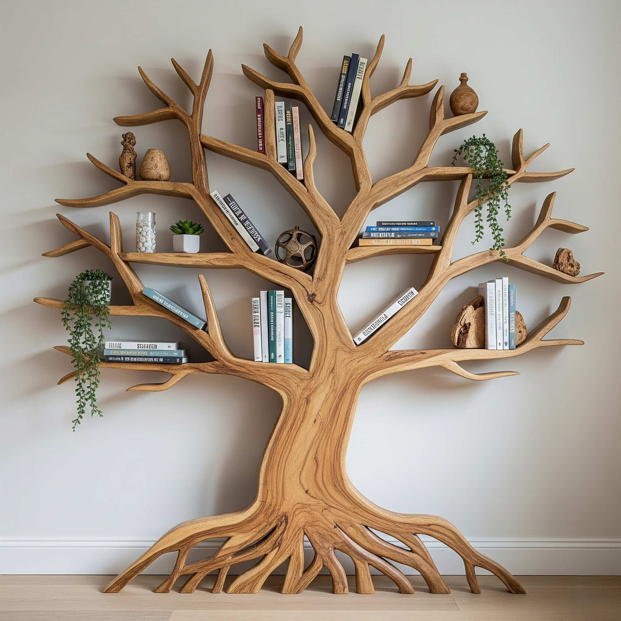 Tree Shaped Wooden Bookshelf-Custom order available in variable sizes