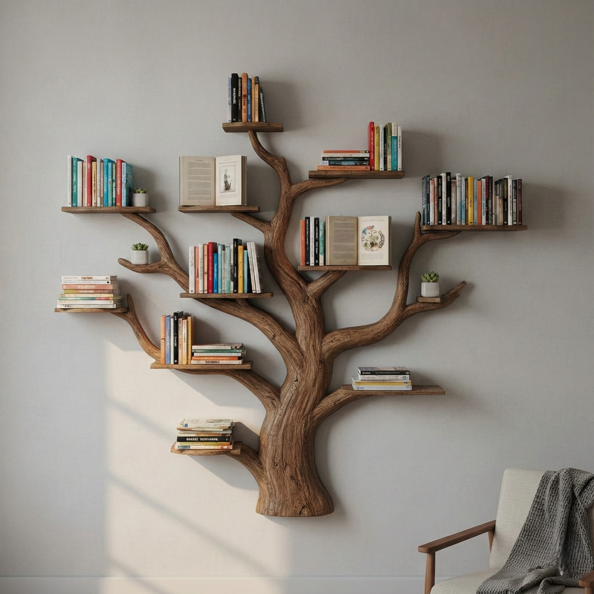 Crafted Tree Shaped Bookshelf