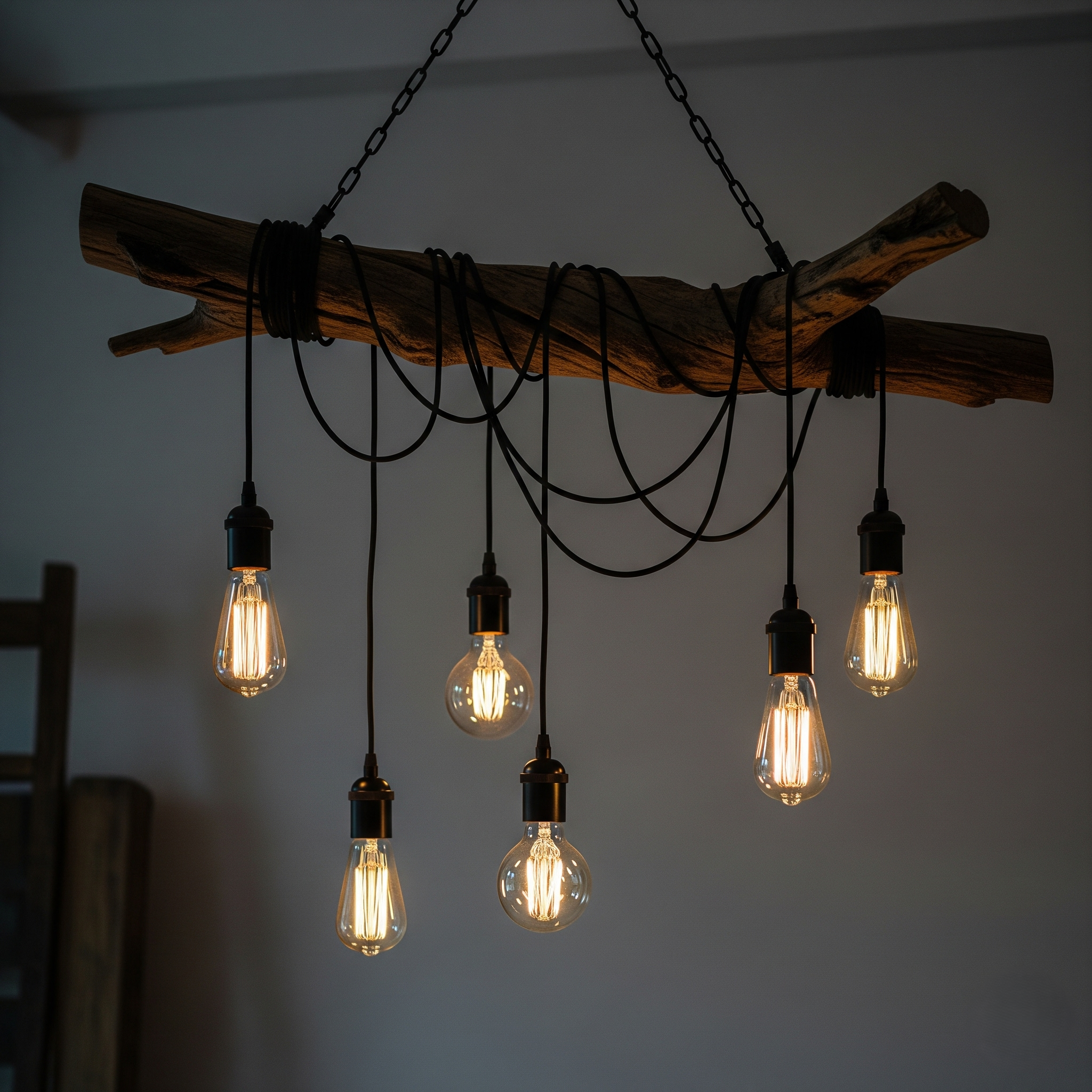 Rustic Wooden Pendant Light Custom order available in variable sizes