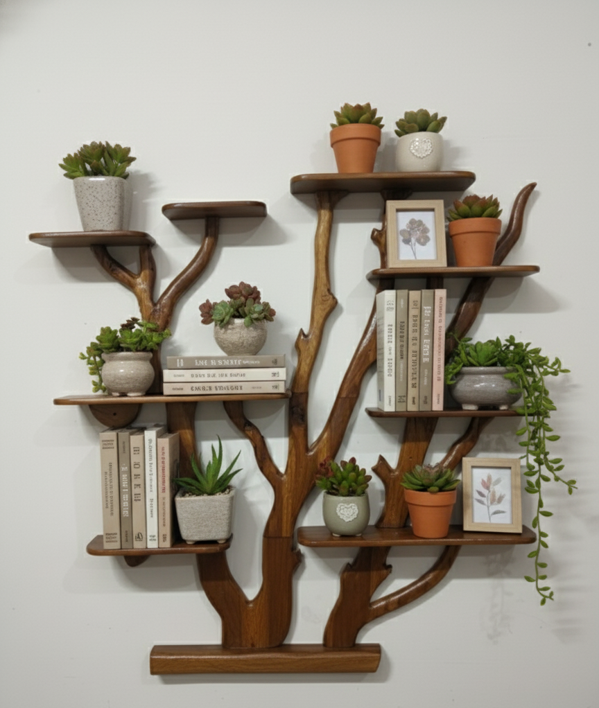 Teak Tree Wooden Wall Shelf 5 x5 feet 